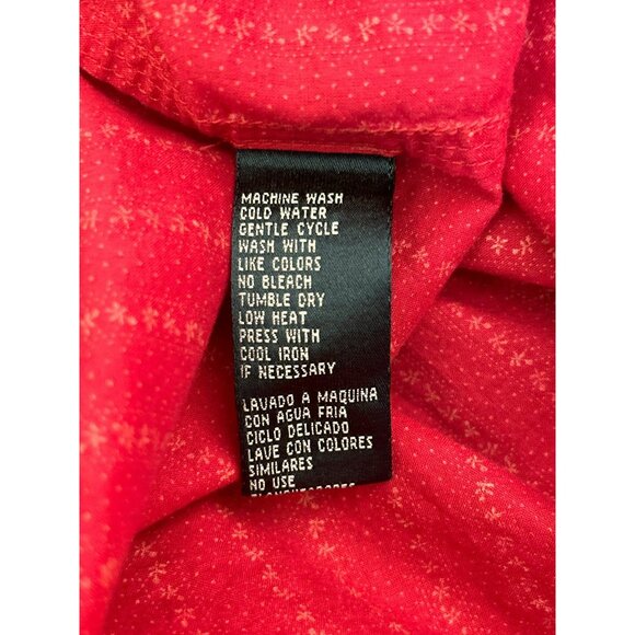 Lauren Ralph Lauren Red White Floral Striped Dot Button Up Cottagecore Prairie - Picture 6 of 7